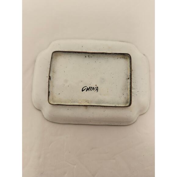 Chinese Vintage Hand Painted Enamel Trinket Dish Plate Tray Asian Geisha 4" - Picture 2 of 9